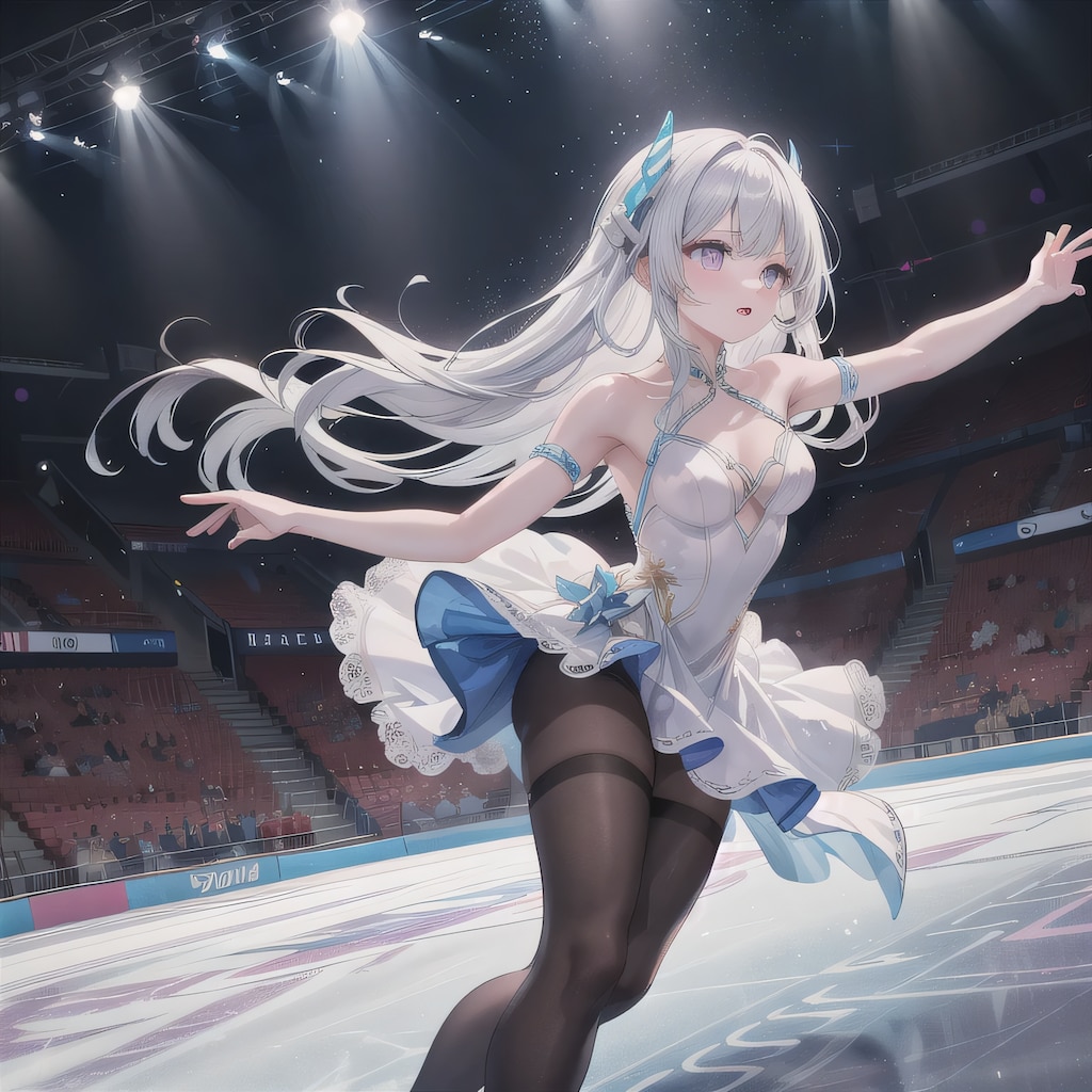 白髪ロングでフィギュアの少女４