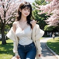ファッションモデル⑤　キャミソールとスキニージーンズ 6枚目
