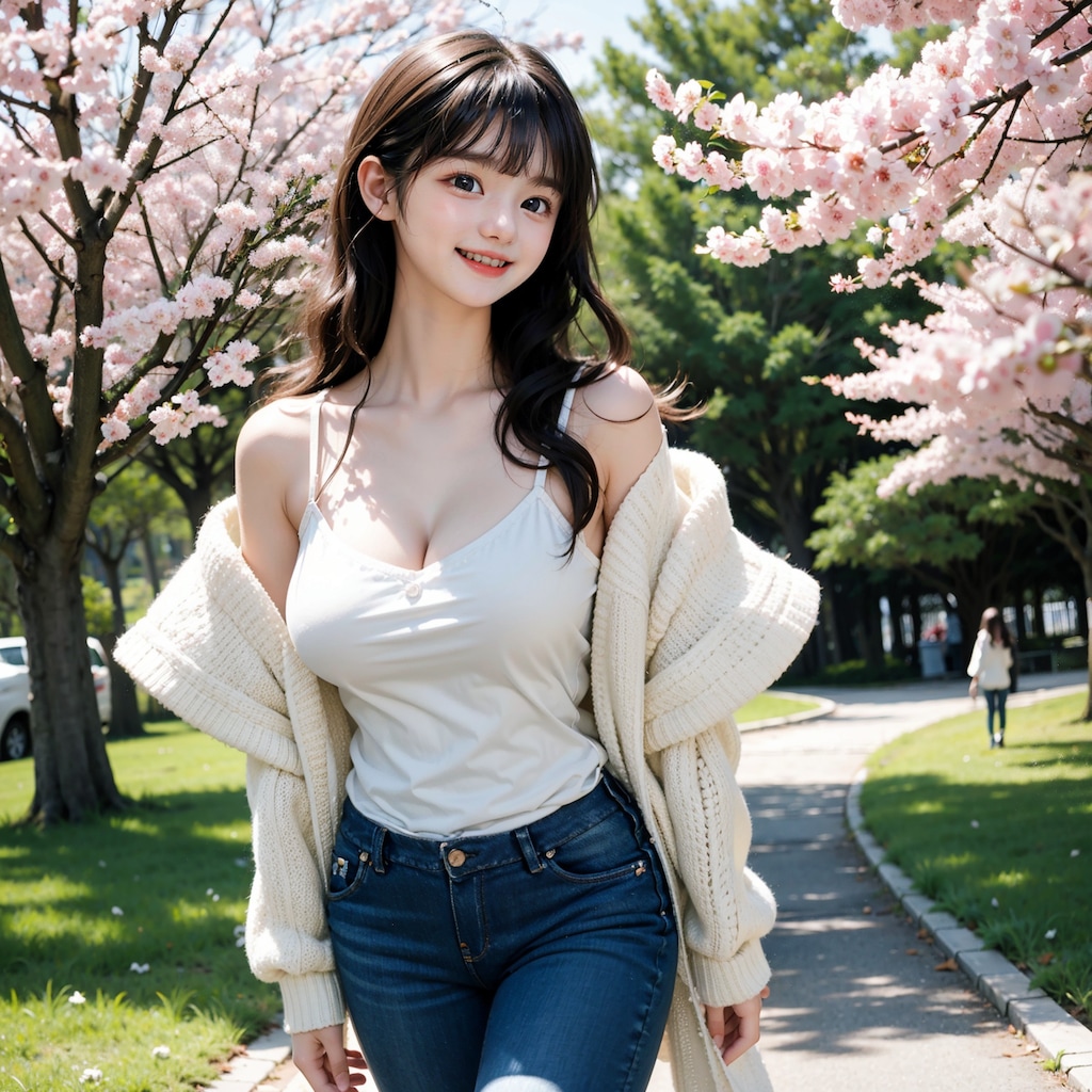 ファッションモデル⑤　キャミソールとスキニージーンズ
