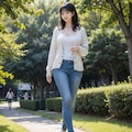 ファッションモデル⑤　キャミソールとスキニージーンズ 5枚目