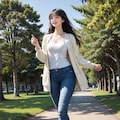 ファッションモデル⑤　キャミソールとスキニージーンズ 4枚目