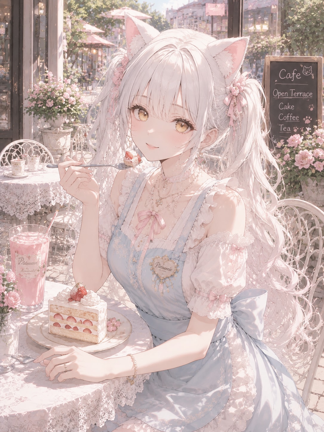 陽だまりのパティスリーカフェ猫娘 | の人気AIイラスト・グラビア