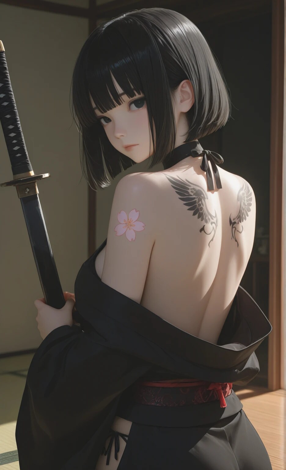 桜の入れ墨の女