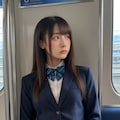 電車でたくし上げJK01 10枚目