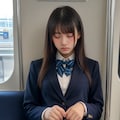 電車でたくし上げJK01 7枚目