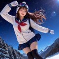 行ってきまーす　（山のふもとに通学） 2枚目