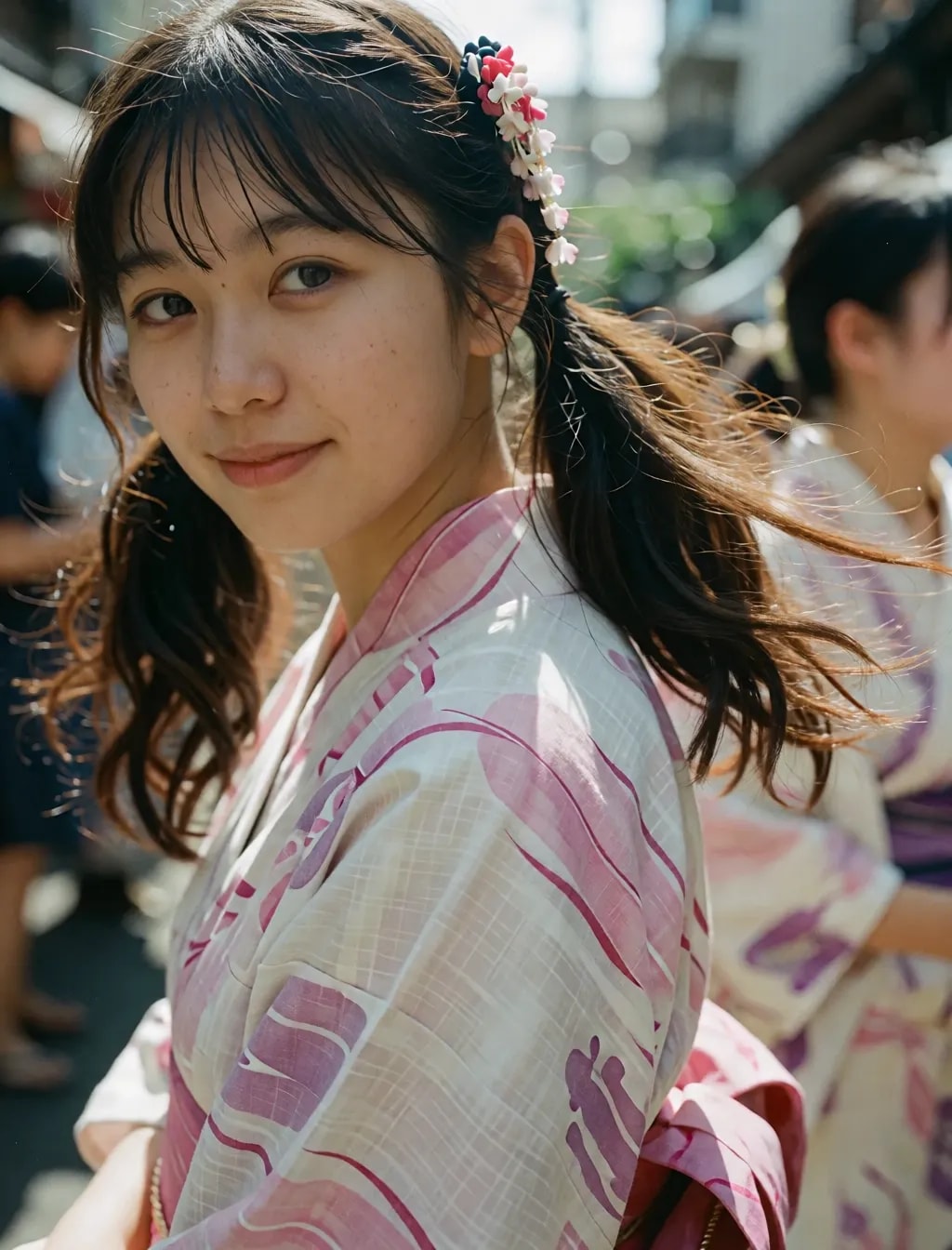 普通の子の浴衣