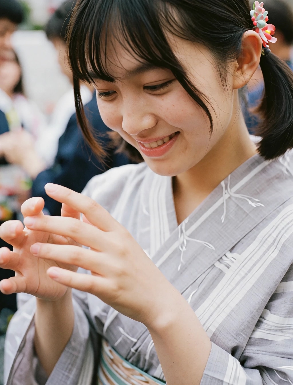 普通の子の浴衣