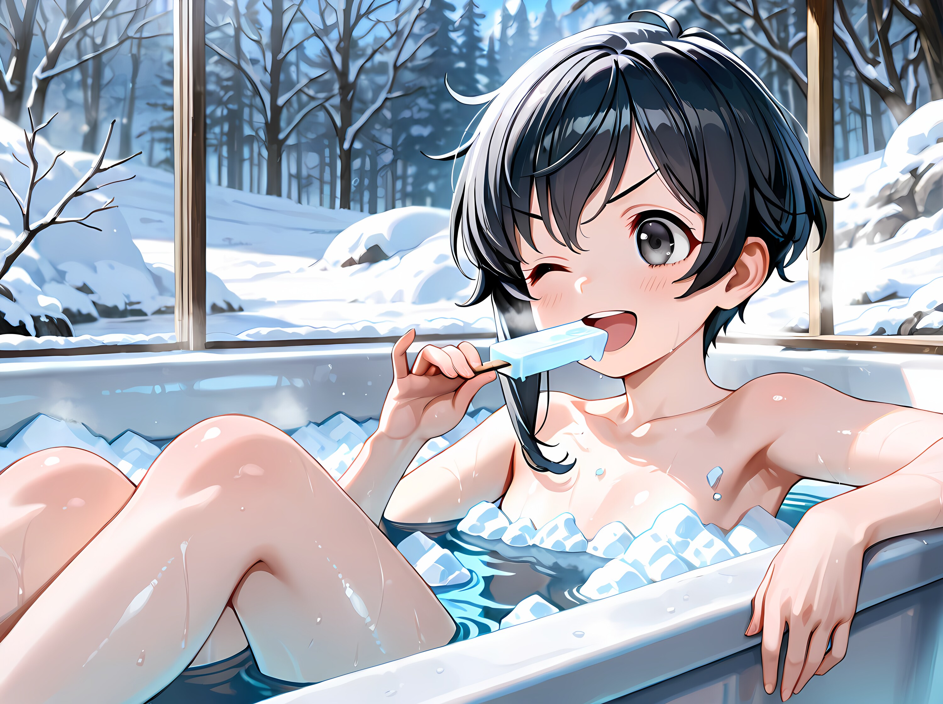 水風呂ってさっぱりするよねっ🧊🍧