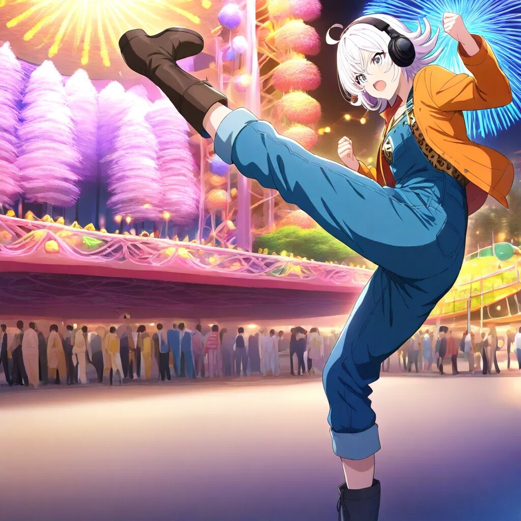 オーバーオールの白髪ちゃん