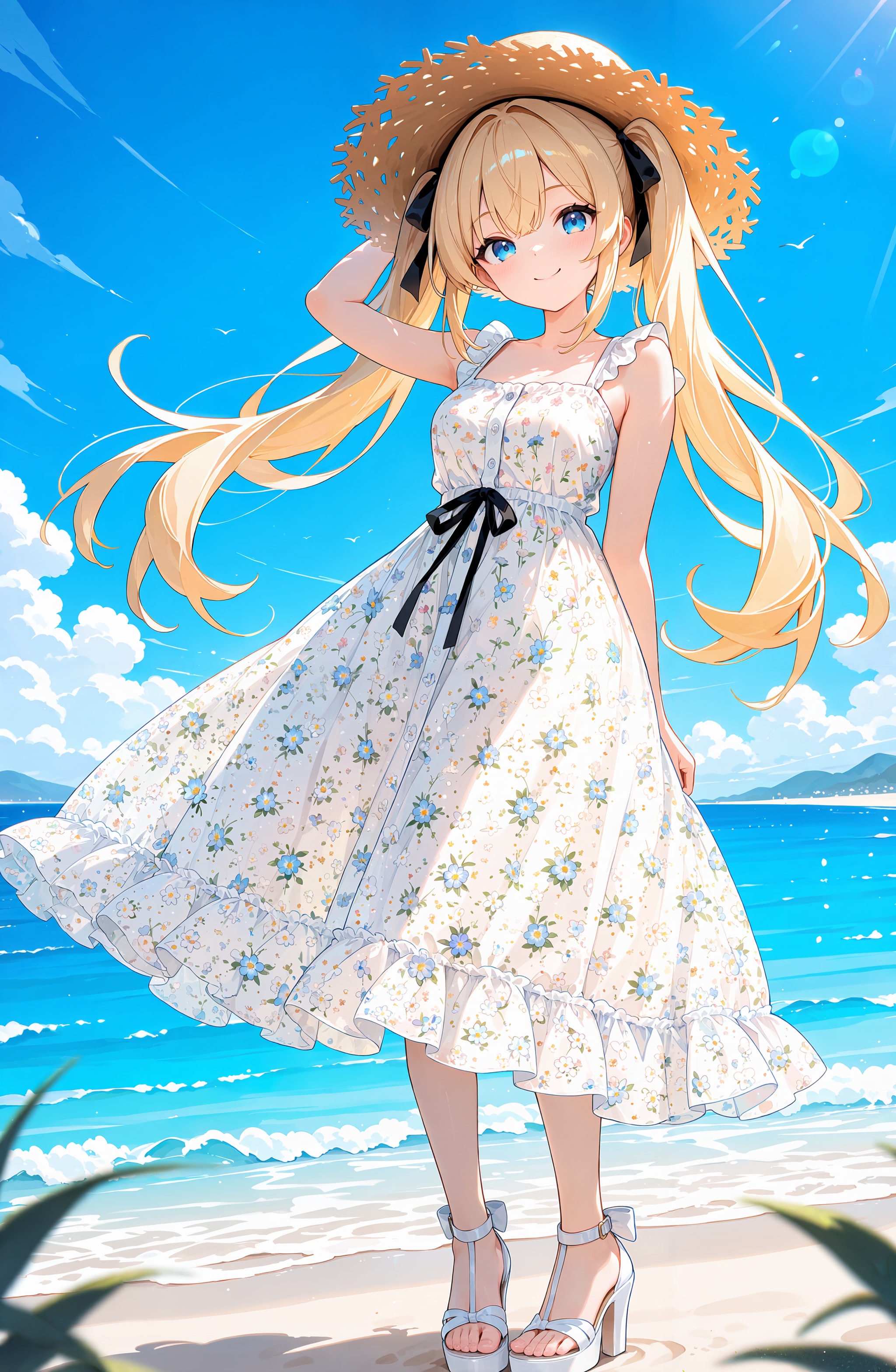 花柄ワンピース