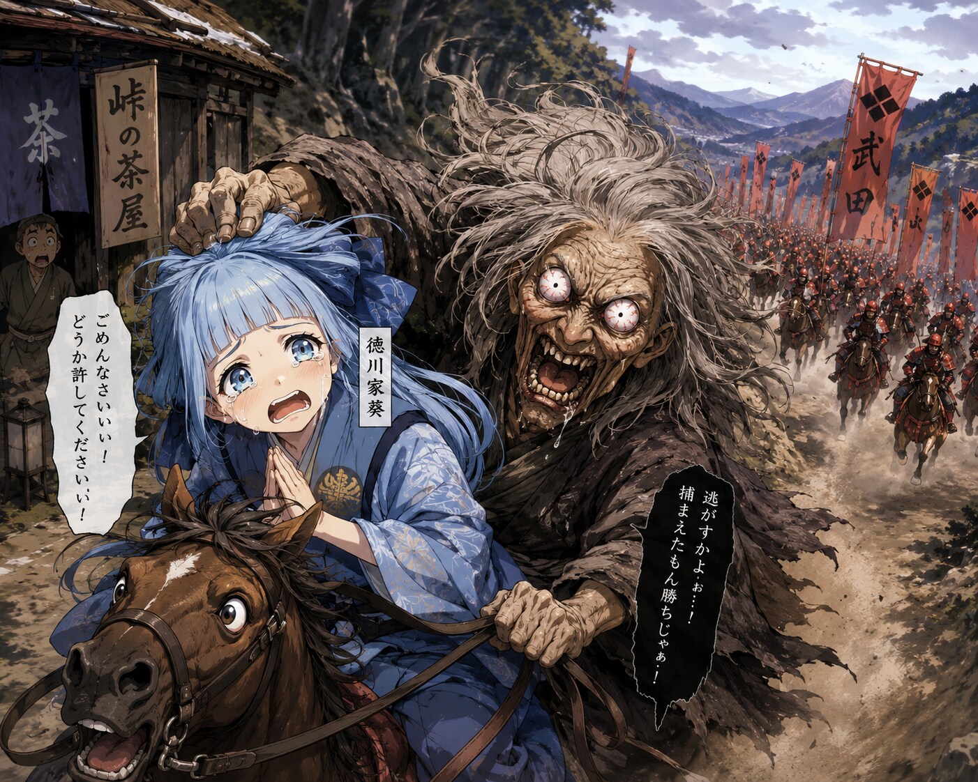 三方ヶ原の戦いの後にターボババアに捕まる | の人気AIイラスト・グラビア