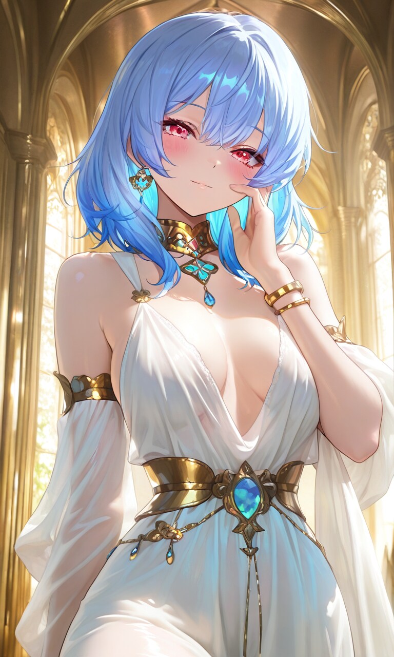 神殿に咲く青い華