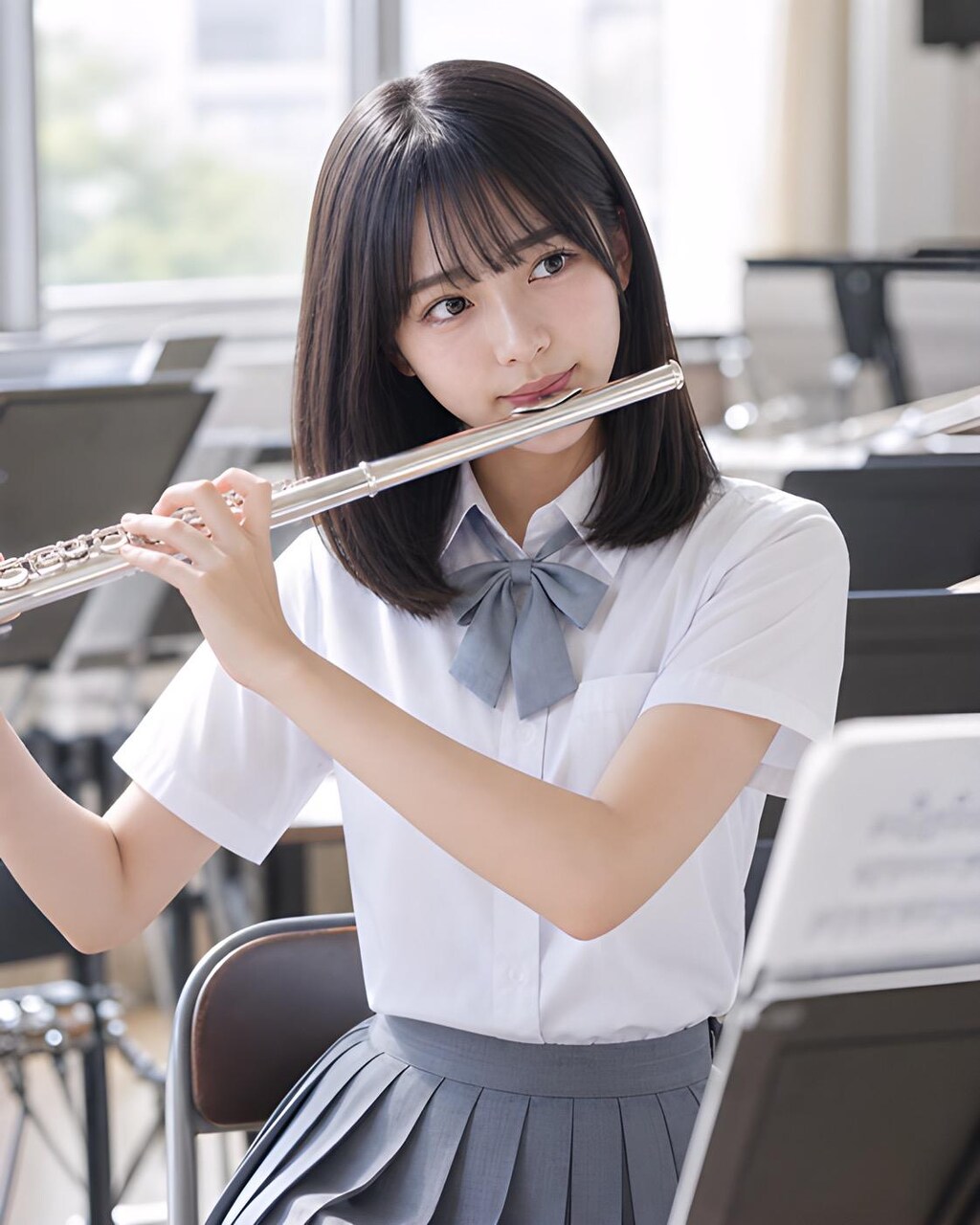 お昼の美人学生さん