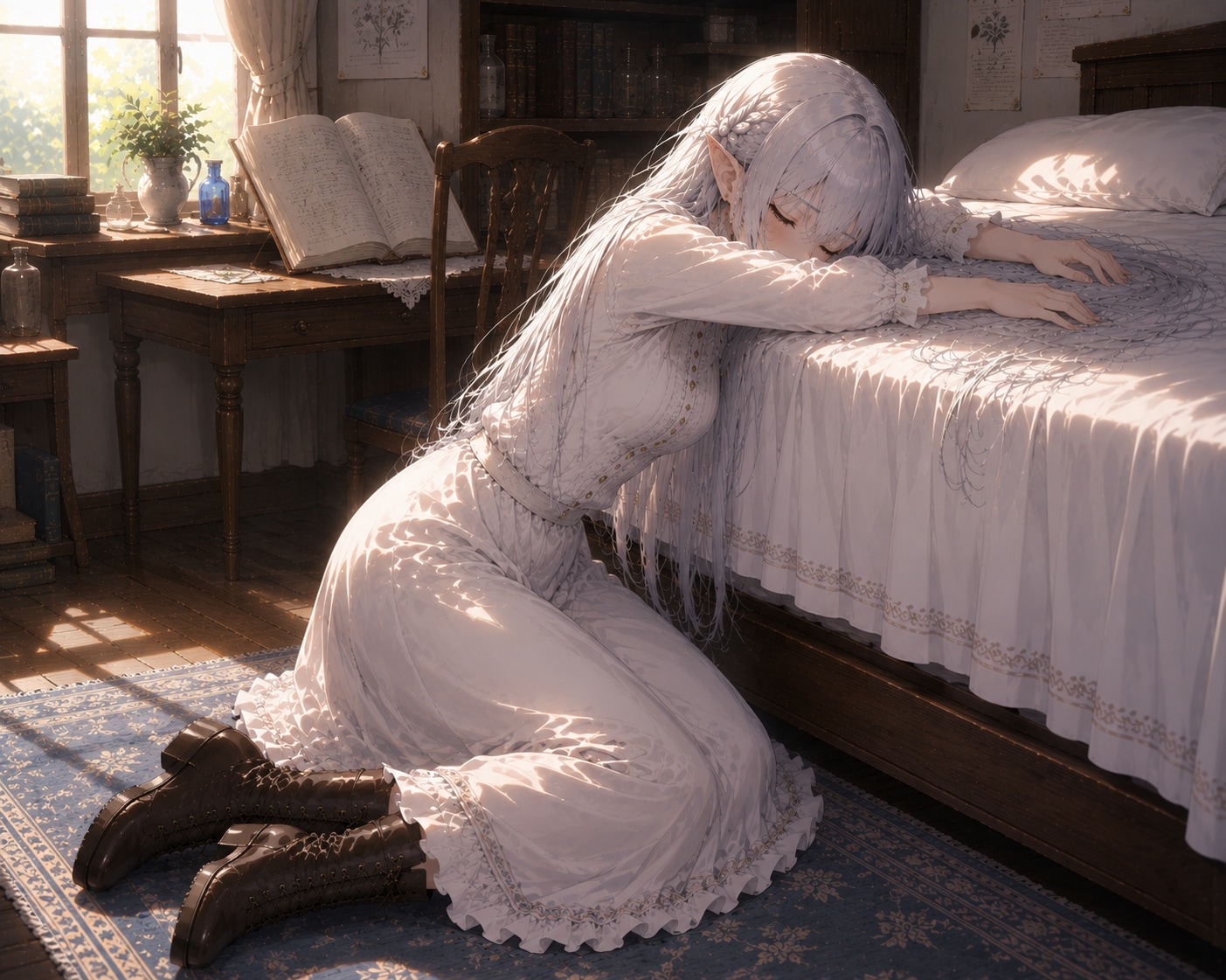 ベッドまで、あと一歩 | の人気AIイラスト・グラビア