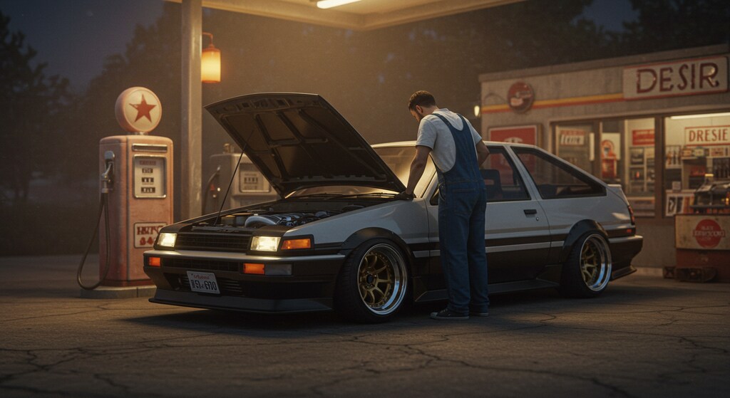 AE86点検中