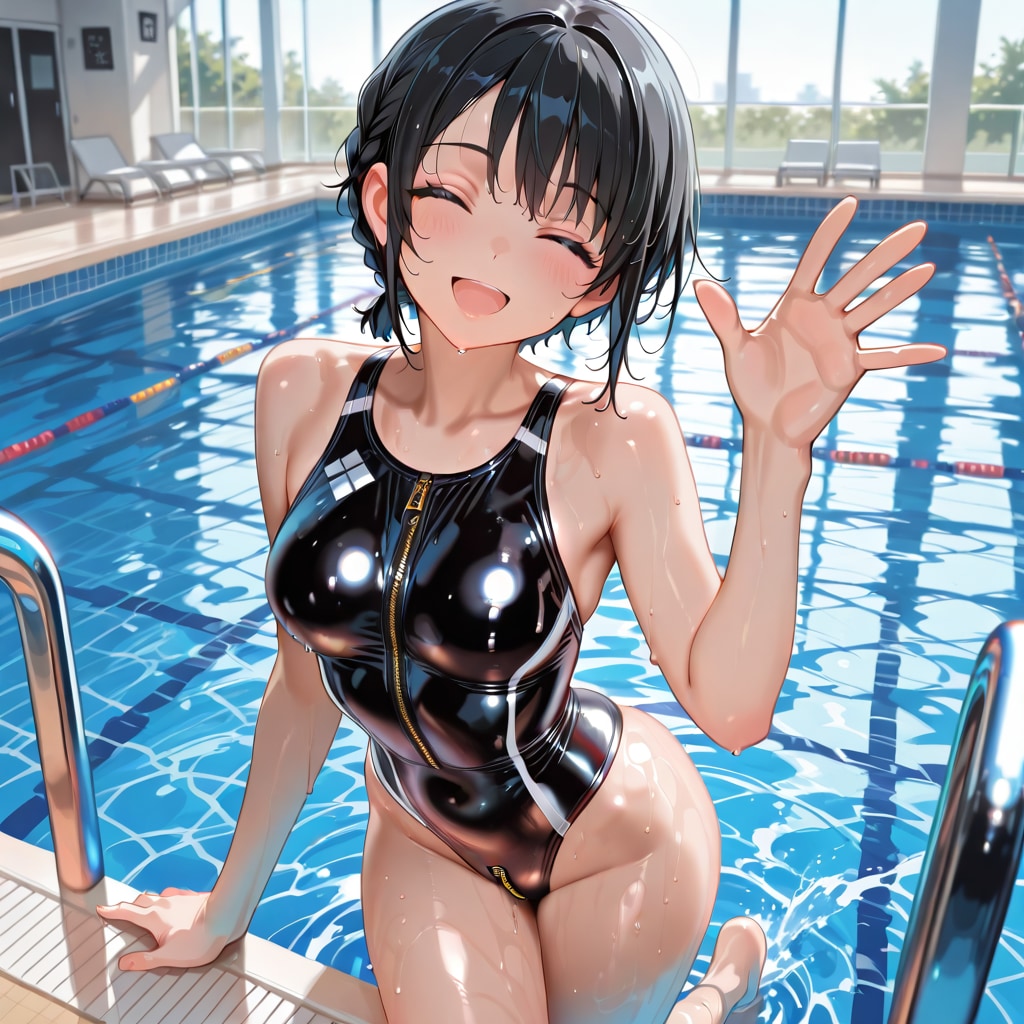 大胆な競泳水着🎶