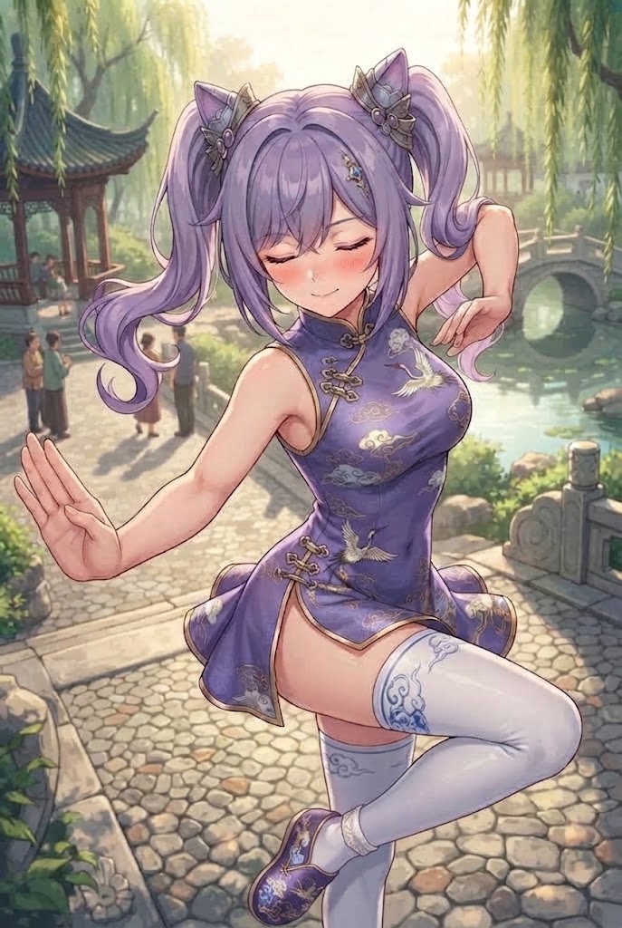 公園で太極拳するチャイナシス | の人気AIイラスト・グラビア