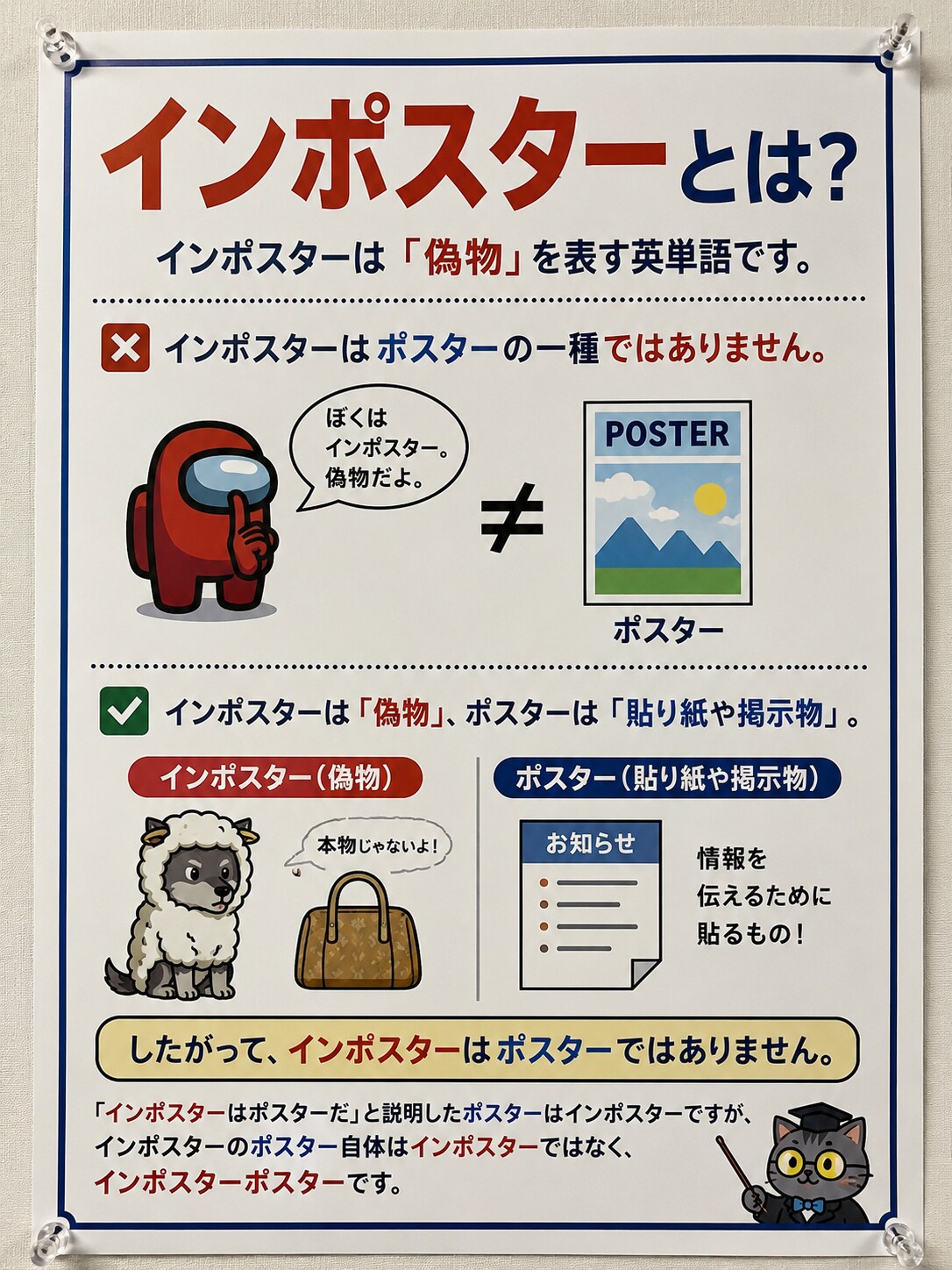 インポスターはポスターではないと解説するインポスターではないポスター | の人気AIイラスト・グラビア