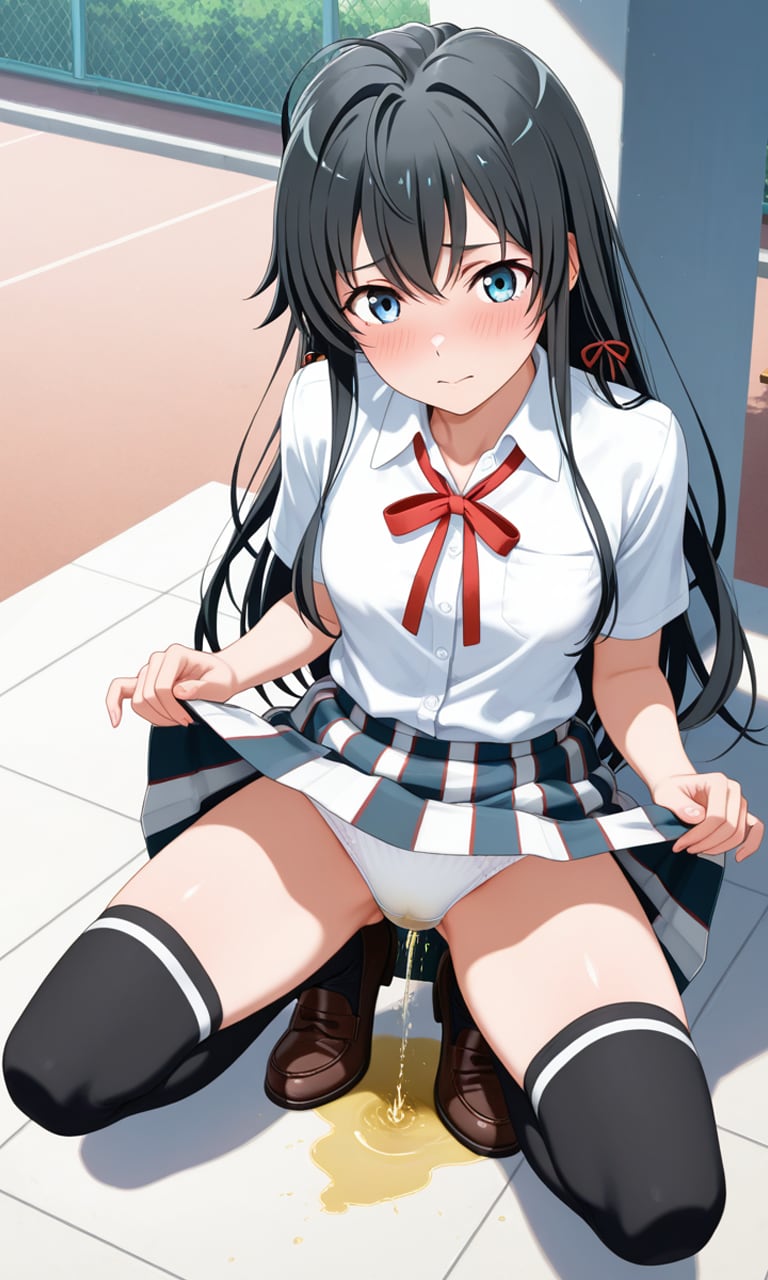 おしっこお漏らしチャレンジ【雪ノ〇雪乃】(制服(夏服))