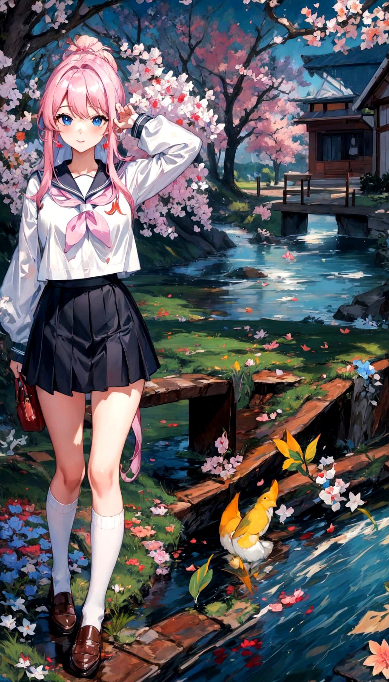 散歩するピンク髪ちゃん | の人気AIイラスト・グラビア