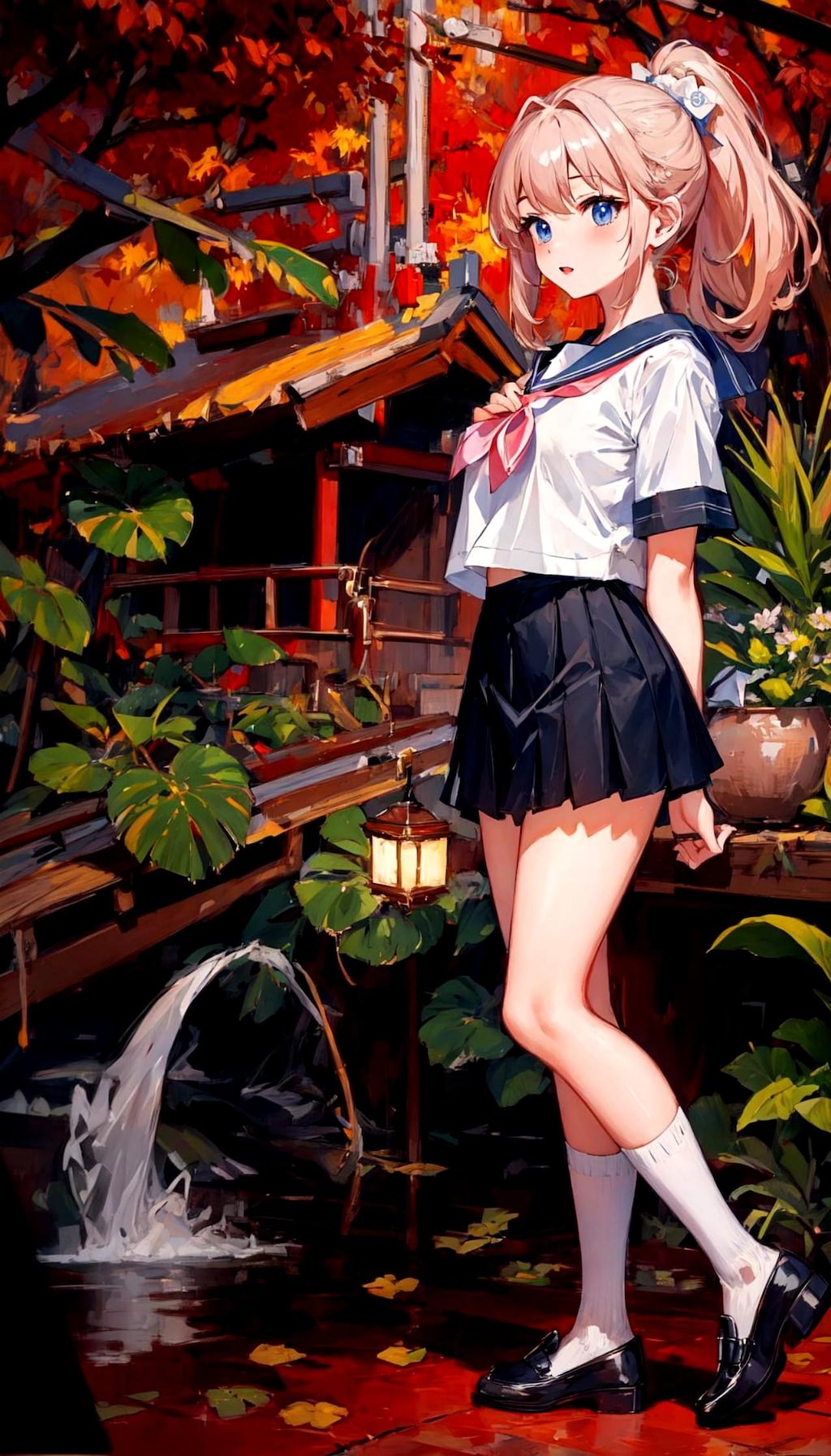 散歩するピンク髪ちゃん