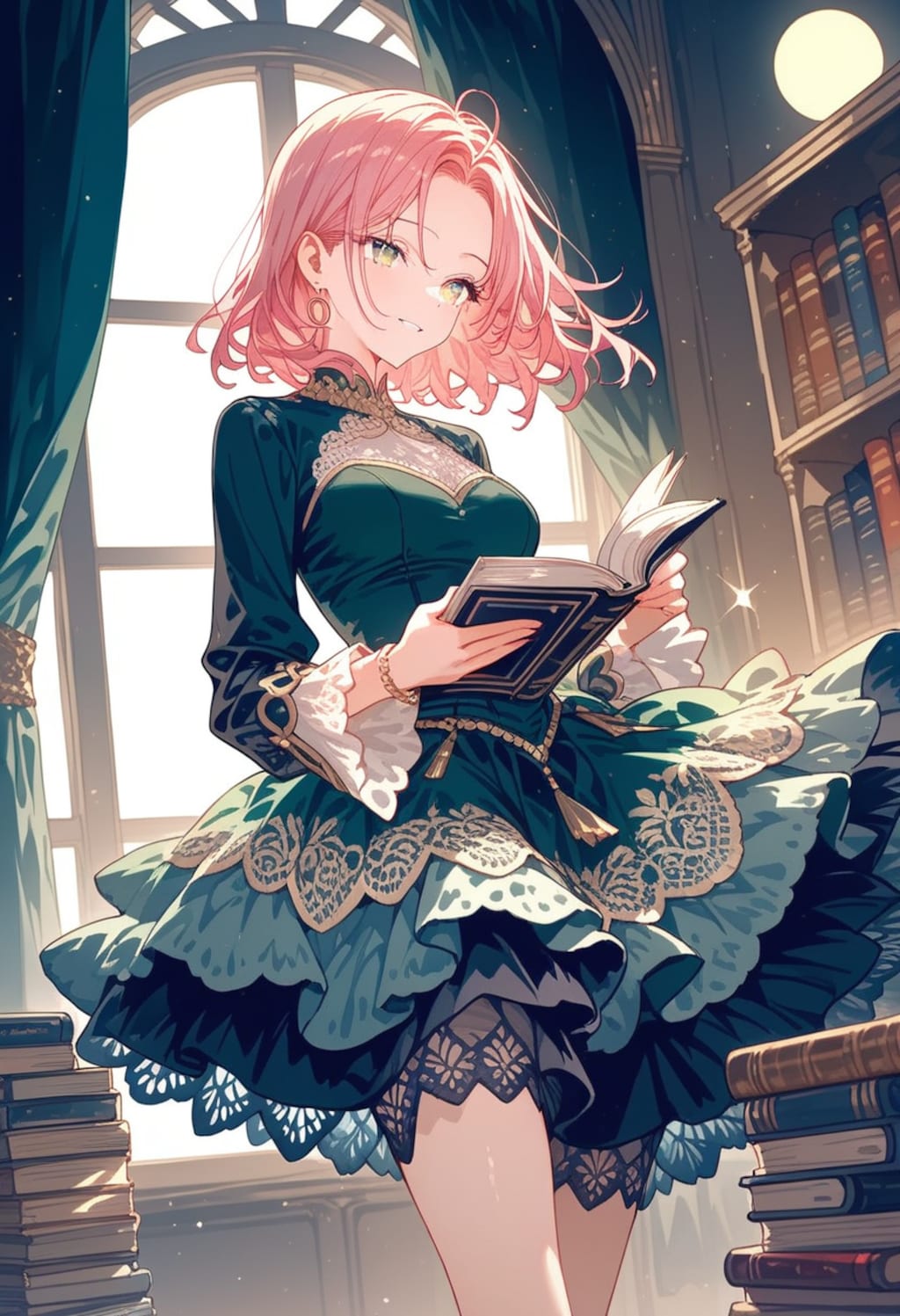 クラシカルドレス姿の美女