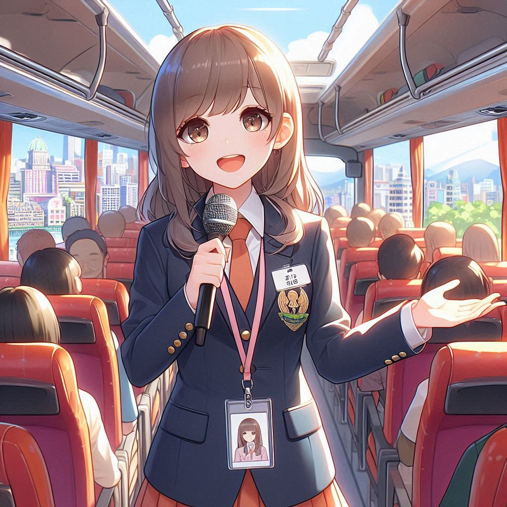 バスガイド(DALL-E)(2) | の人気AIイラスト・グラビア