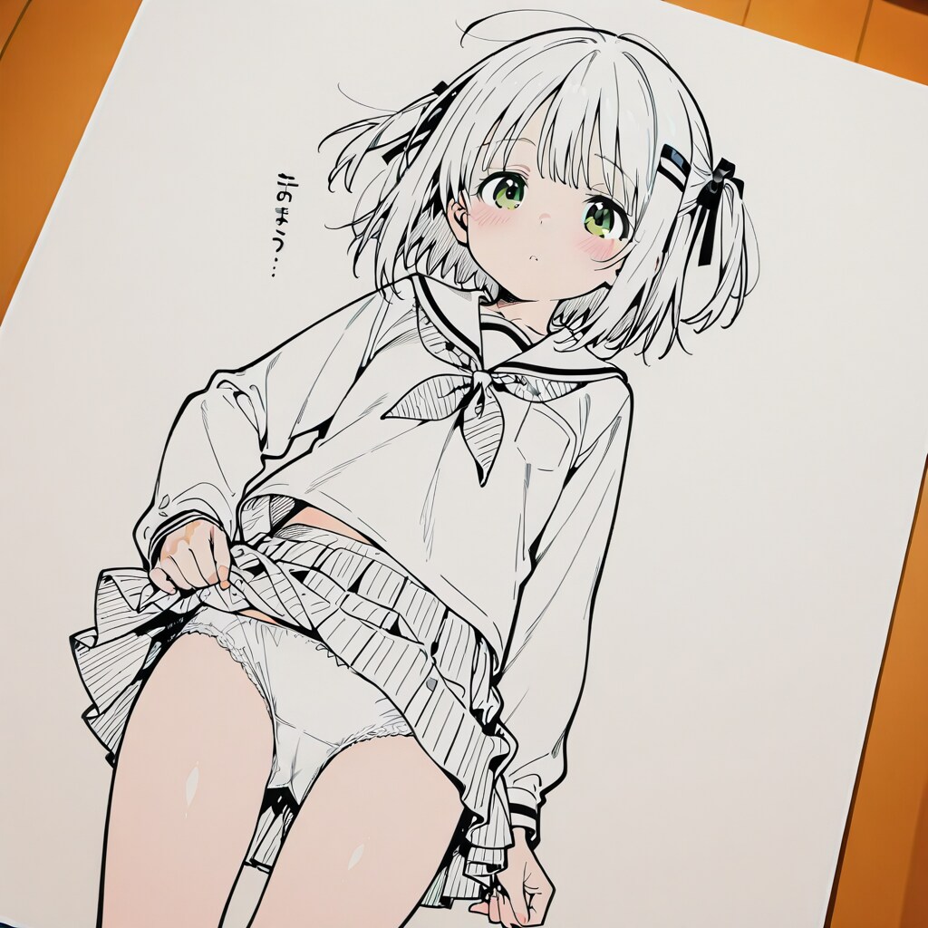 下書きの女の子
