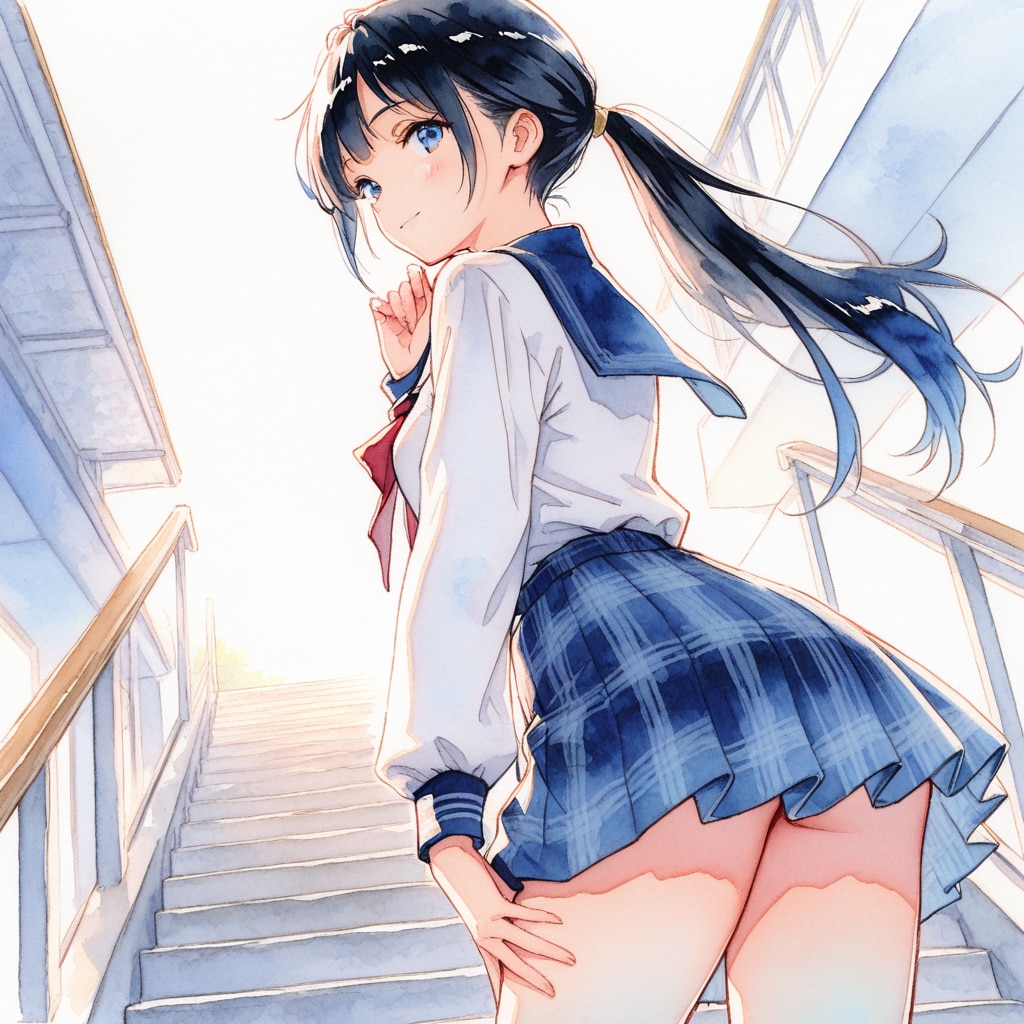 階段の少女