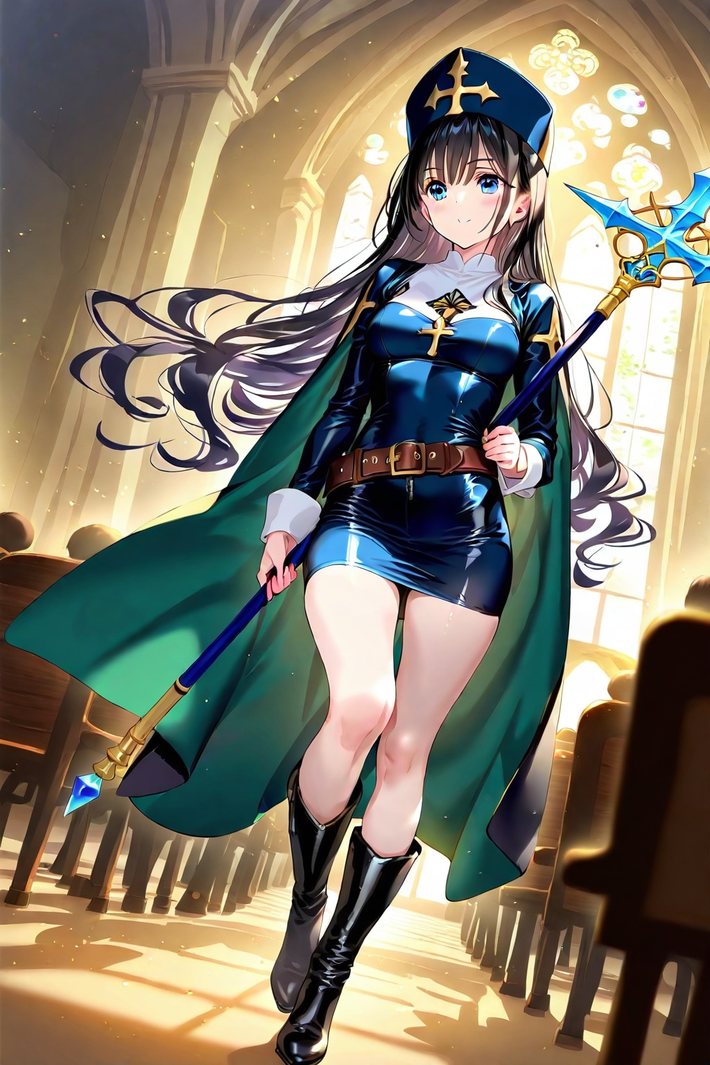 幻想の草原に、聖なる教会にいる高位女 | の人気AIイラスト・グラビア