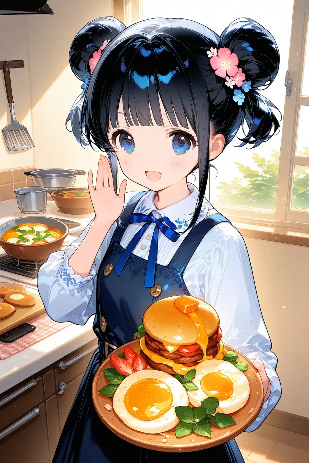 おだんごちゃん🍡✨と朝ごはん🍔🍳✨