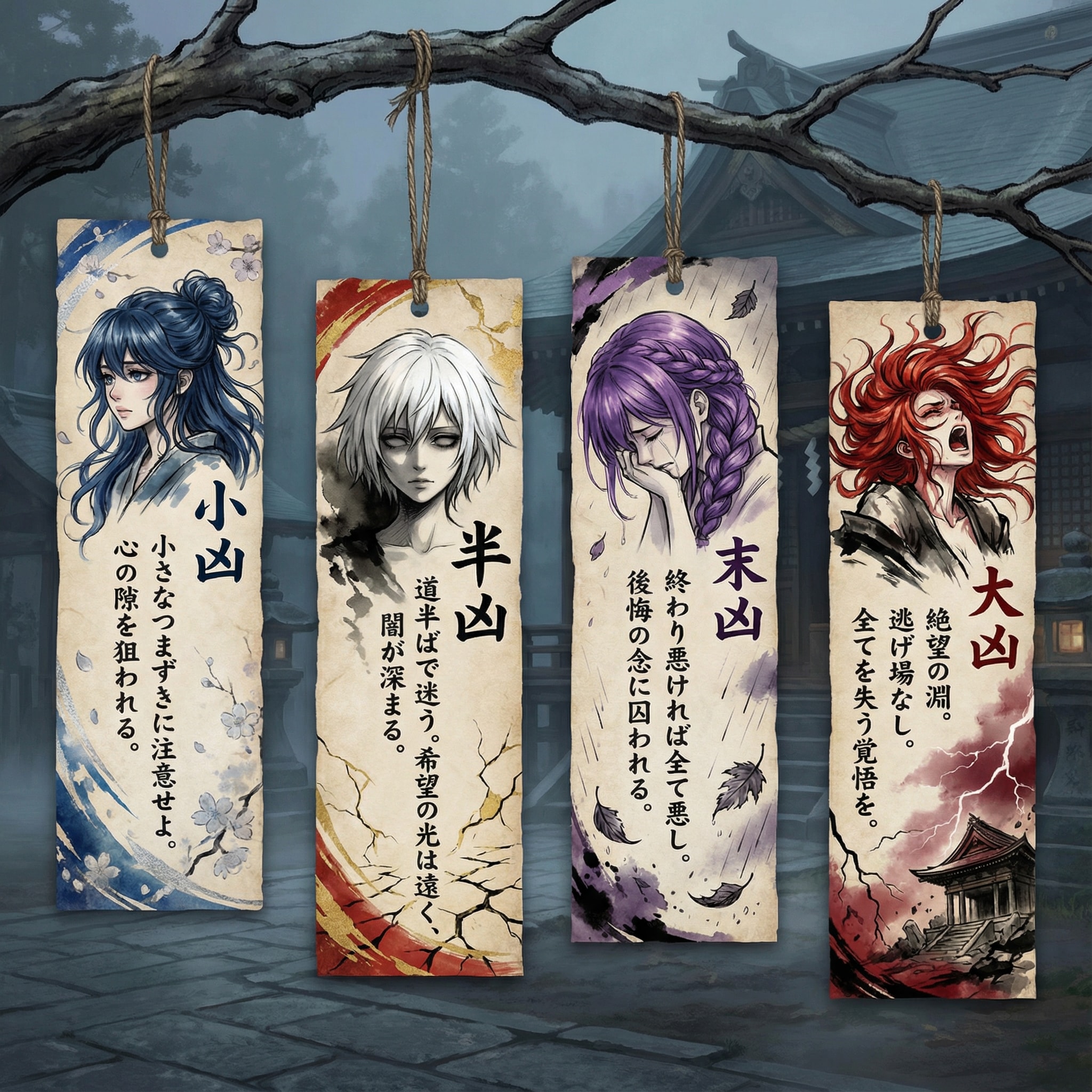 逃げ場のないおみくじ-凶詣の四重奏- | の人気AIイラスト・グラビア