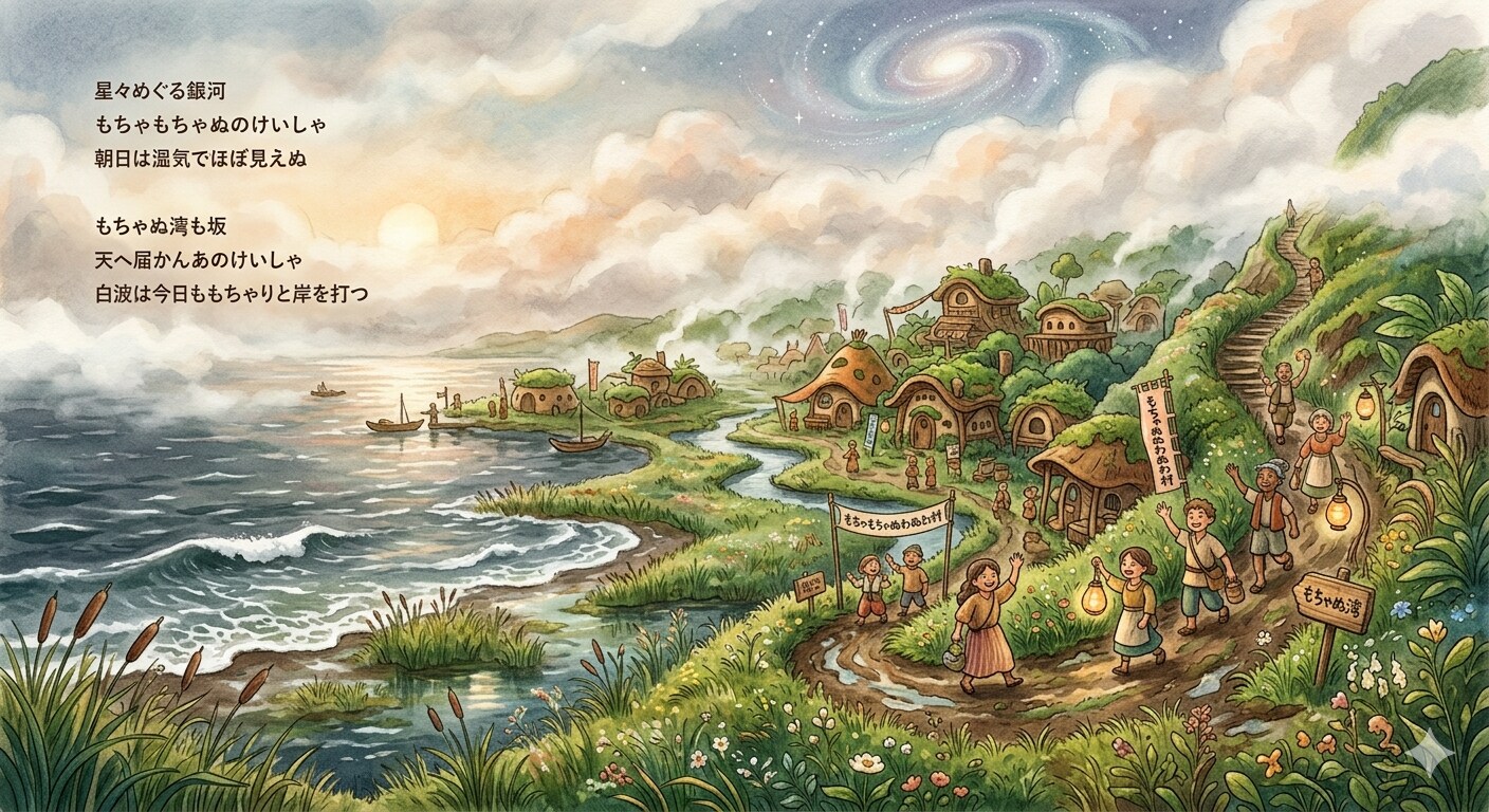 もちゃもちゃぬわぬわ村讃歌の歌詞で画像つくってもらいました | の人気AIイラスト・グラビア