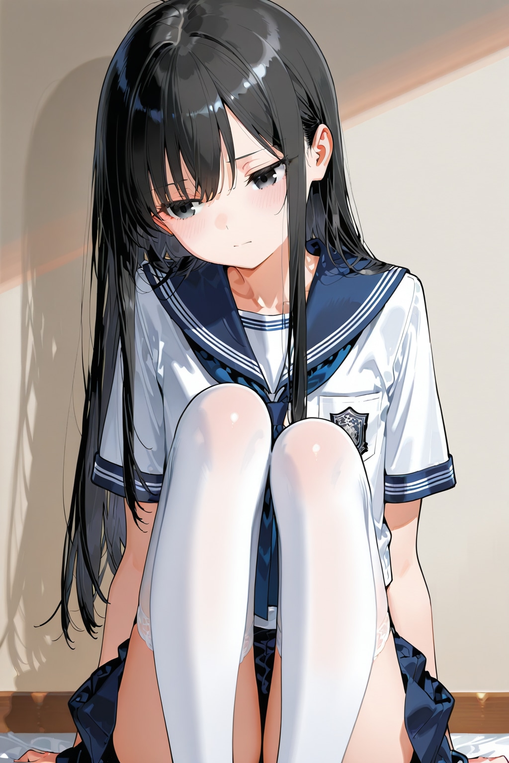 縦置き_座る女の子。