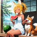 犬とスイカと金狐 3枚目