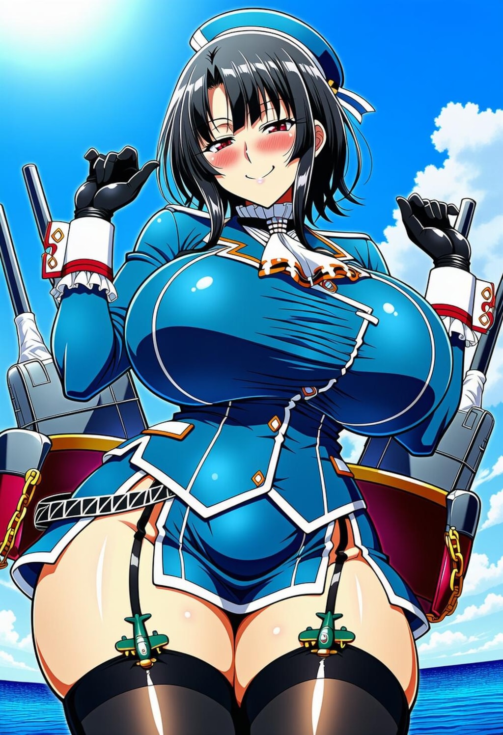 海の重巡洋艦コスプレ赤目人妻