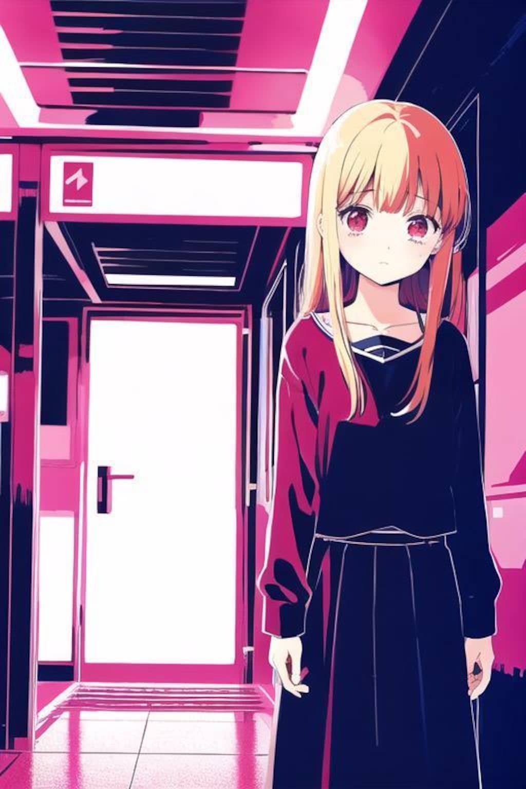 駅で迷っている女の子（再生成）