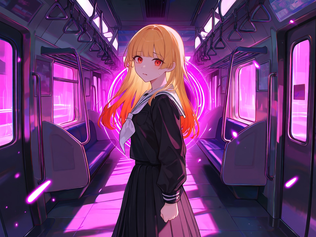 駅で迷っている女の子（再生成）