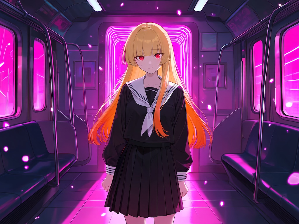 駅で迷っている女の子（再生成）