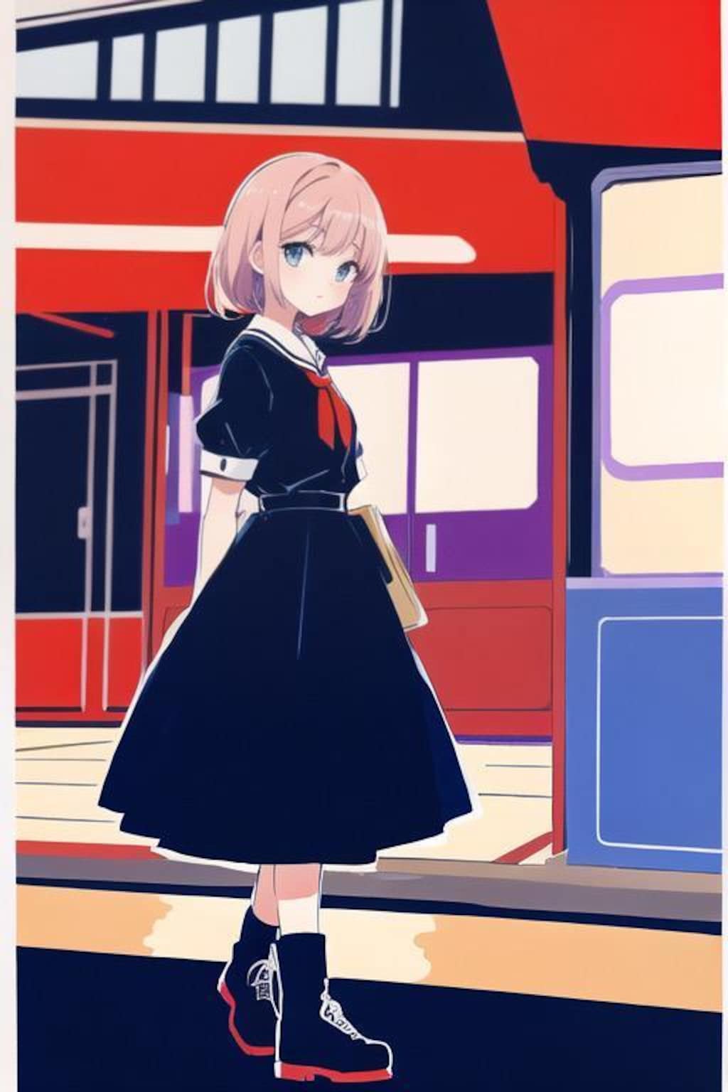 駅で迷っている女の子（再生成）
