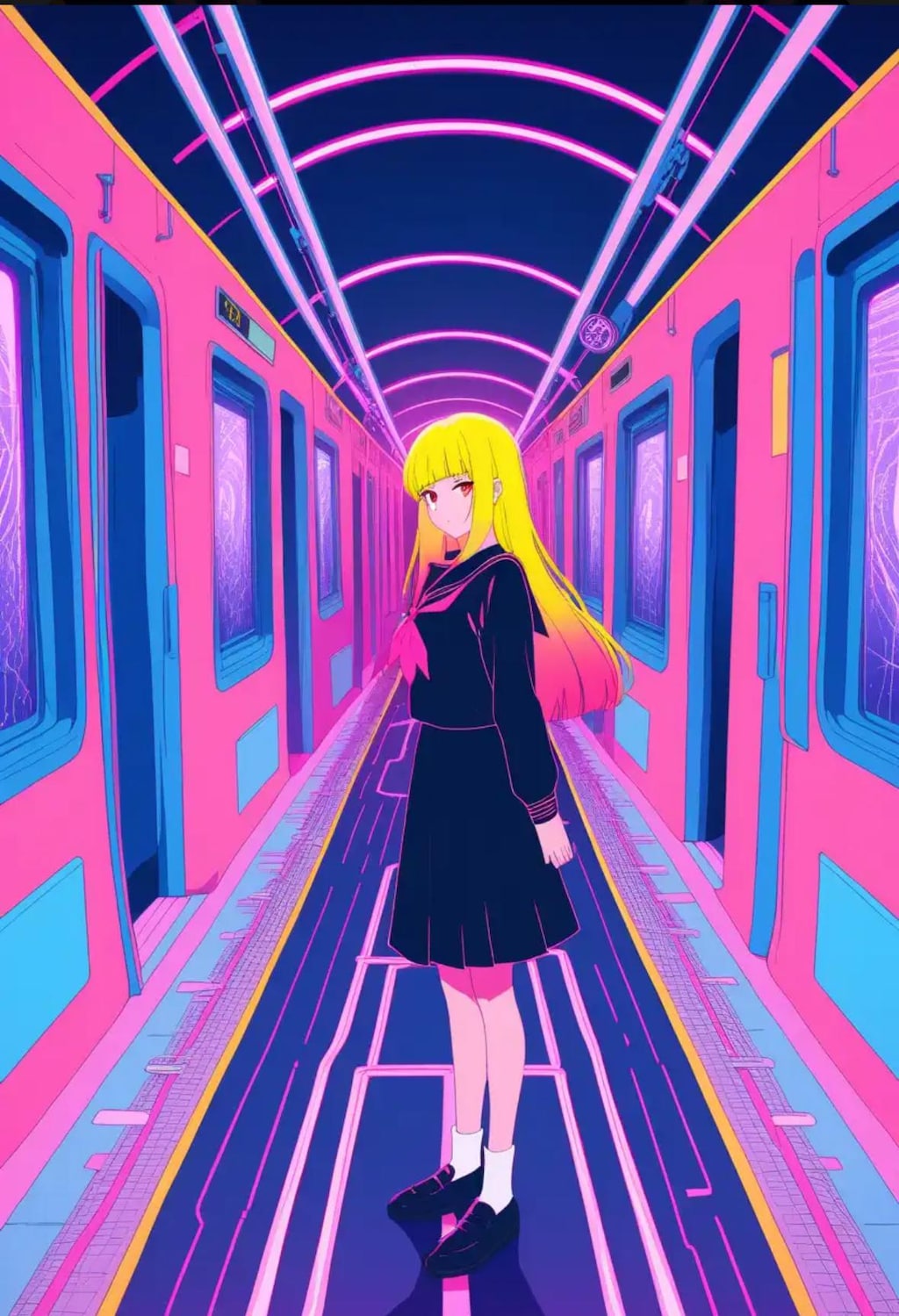 駅で迷っている女の子（再生成）