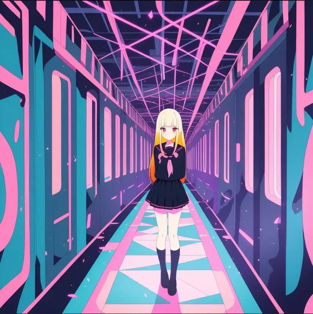 駅で迷っている女の子（再生成）
