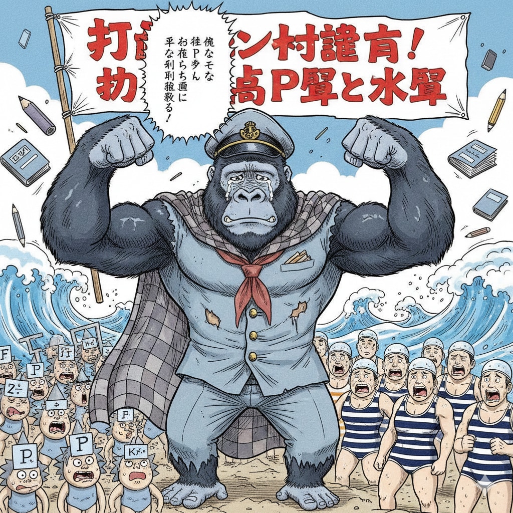 点P軍と水着軍を打倒宣言するセンチメンタルゴリラ | の人気AIイラスト・グラビア