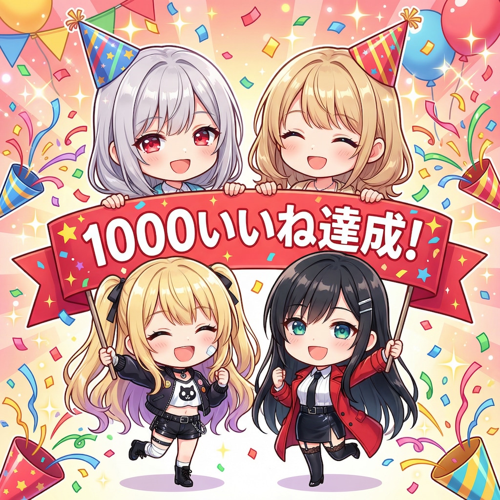 1000いいね達成🎉