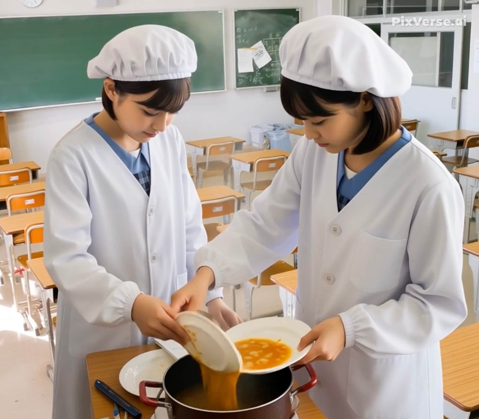 給食当番（養殖8） | の人気AIイラスト・グラビア