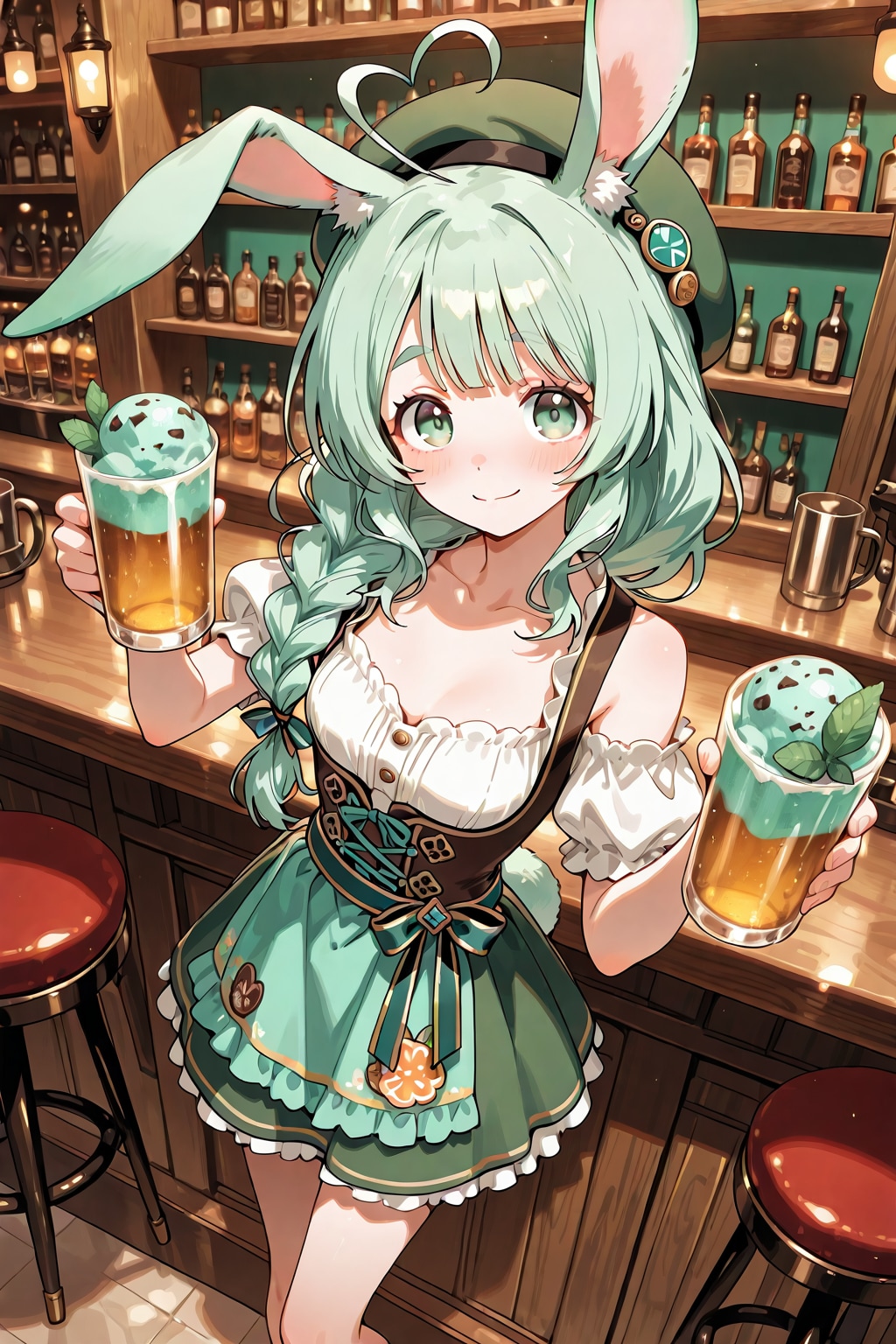 特製チョコミントビールフロートです♪ | の人気AIイラスト・グラビア