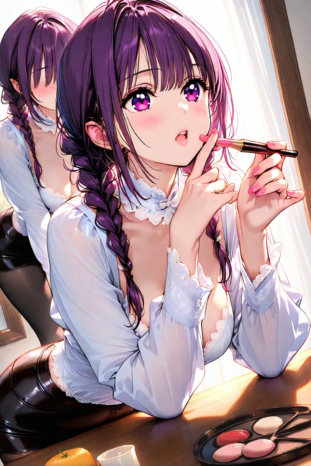 慌ててメイクをする絵梨奈ちゃん❤️(アイシャドウ強めversion)