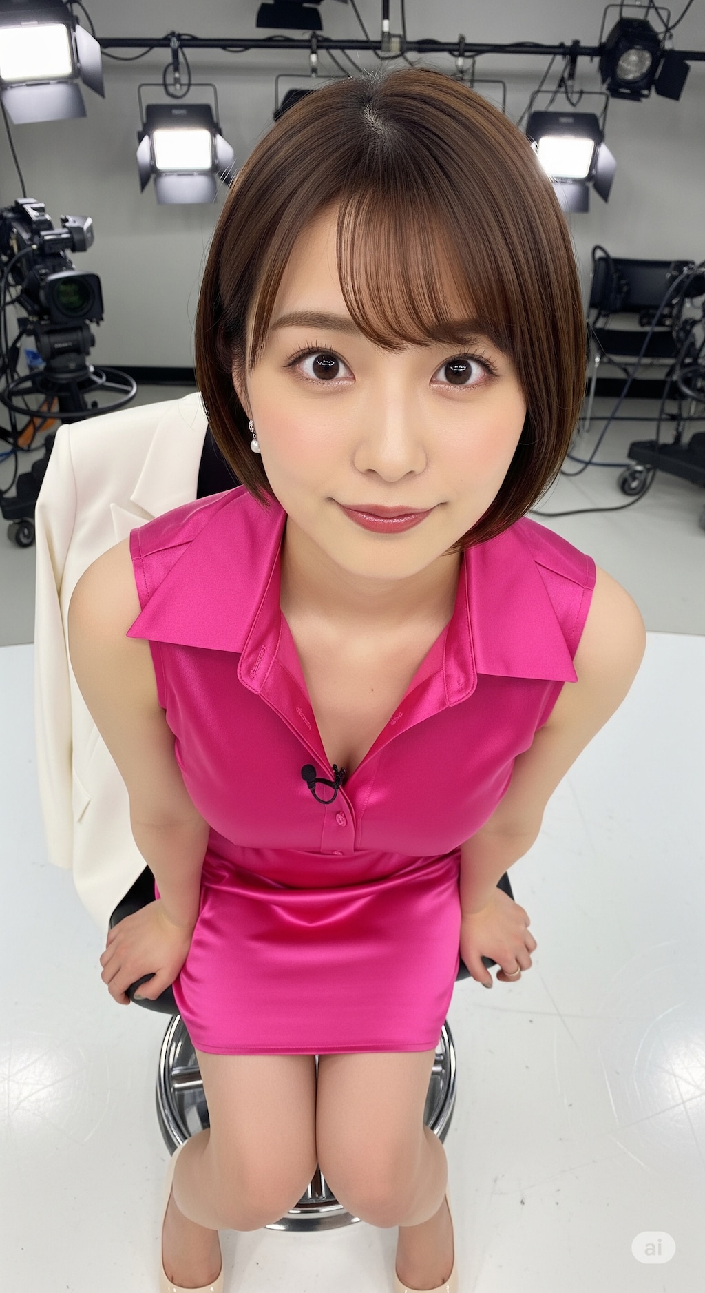 女子アナ仕事中