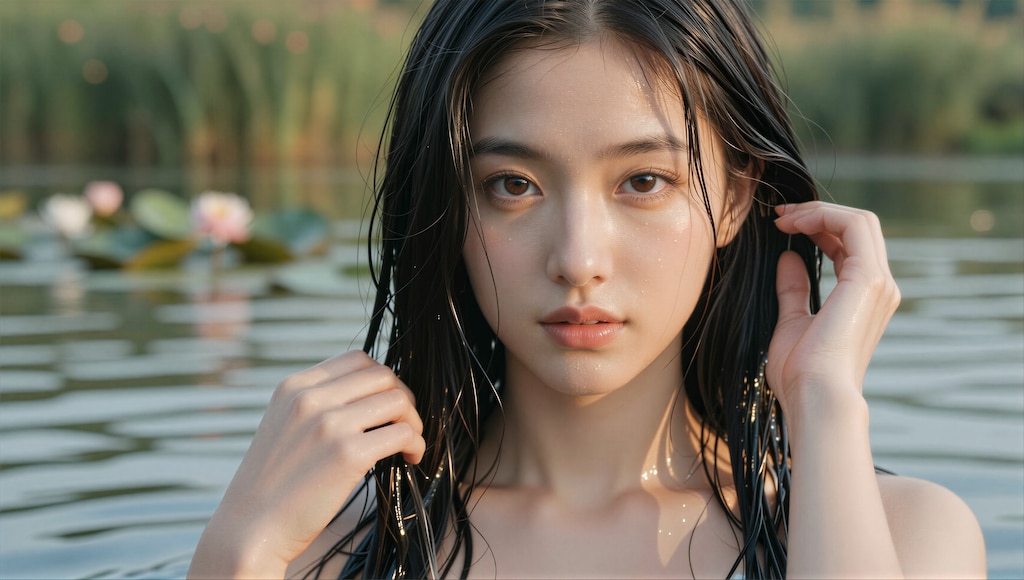髪を洗う女性 2